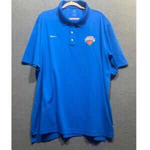 Nike New York Knicks Cool & Dry Game Polo Blue Mens Size 2XL